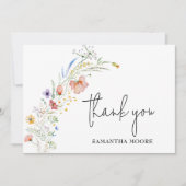 Carte De Remerciements Fête des mariées fleur sauvage (Devant)