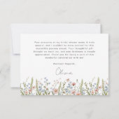 Carte De Remerciements Fête des mariées Fleur sauvage colorée (Dos)