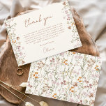 Carte De Remerciements Fête des mariées Fleur sauvage en terre cuite<br><div class="desc">Express votre gratitude avec notre Carte de remerciements de Fête des mariées Fleur sauvage en terre cuite. Cette carte magnifiquement conçue capte l'essence du charme de la nature, avec des fleurs sauvages vibrants sur fond de terre cuite chaude. Les fleurs sauvages délicats symbolisent la beauté et l'unicité de chaque moment...</div>
