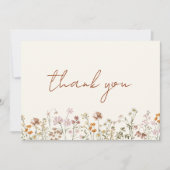 Carte De Remerciements Fête des mariées Fleur sauvage en terre cuite (Devant)