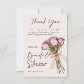 Carte De Remerciements Fête des mariées Florale Boho (Devant)