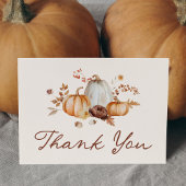 Carte De Remerciements Fête des mariées florale Citrouille rustique