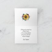 Carte De Remerciements Fête des mariées florale de tournesol rustique (Intérieur)