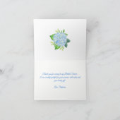 Carte De Remerciements Fête des mariées florale géométrique Blue Hydrange (Intérieur)