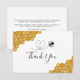 Carte De Remerciements Fête des mariées Honeycomb Bumblebee