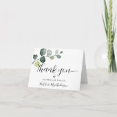 Carte De Remerciements Fête des mariées minimale de script Eucalyptus (Devant)