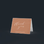 Carte De Remerciements Fête des mariées minimaliste classique en terre cu<br><div class="desc">Carte de remerciements de Fête des mariées en terre cuite classique minimaliste personnalisée</div>