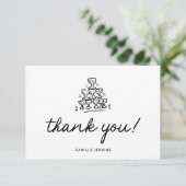 Carte de remerciements Fête des mariées moderne (Debout devant)