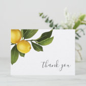 Carte De Remerciements Fête des mariées moderne au citron (Debout devant)