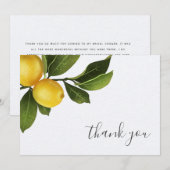 Carte De Remerciements Fête des mariées moderne au citron (Devant / Derrière)