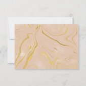 Carte De Remerciements Fête des mariées moderne en marbre beige (Dos)