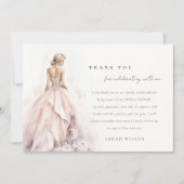 Carte De Remerciements Fête des mariées moderne Mariage aquarelle (Devant)