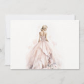 Carte De Remerciements Fête des mariées moderne Mariage aquarelle (Dos)