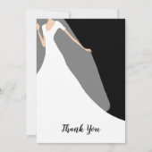 Carte De Remerciements Fête des mariées noire et blanche (Devant)