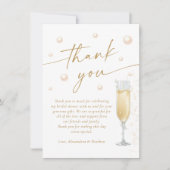 Carte De Remerciements Fête des mariées Perles et poursuites (Devant)