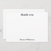 Carte De Remerciements Fête des mariées personnalisée chic noir (Devant / Derrière)