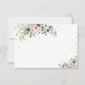 Carte De Remerciements Fête des mariées Plat Rose-Blanc (Dos)