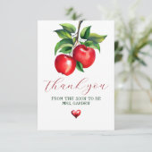 Carte De Remerciements Fête des mariées Red Apple (Debout devant)