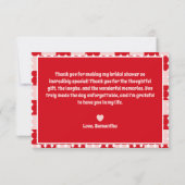 Carte De Remerciements Fête des mariées Rétro Queen Of Hearts (Dos)