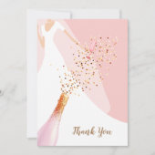 Carte De Remerciements Fête des mariées rose chic (Devant)