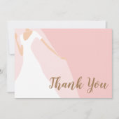 Carte De Remerciements Fête des mariées rose chic (Devant)