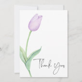 Carte De Remerciements Fête des mariées solo de tulipe violette (Devant)