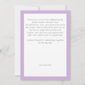 Carte De Remerciements Fête des mariées solo de tulipe violette (Dos)