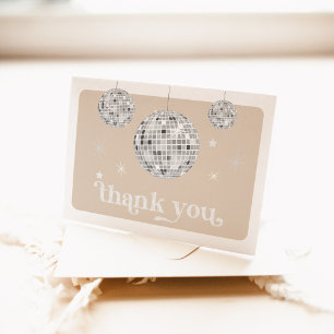 Carte De Remerciements Fête des mariées Super Silver Retro Disco