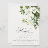 Carte De Remerciements Fête des mariées tropicale orchidée Palm Fauna Inv (Devant)