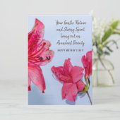 Carte De Remerciements Fête des mères Élégante Fleur d'azalée rose (Debout devant)