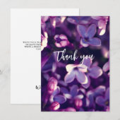 Carte De Remerciements Fête des mères, Mariage, Grossesse, Fleur Lilac, (Devant / Derrière)