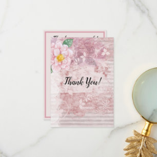 Carte De Remerciements Fête des Mères Vintages et vertes roses
