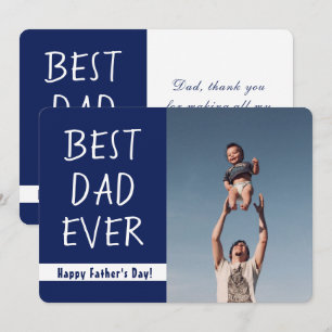 Carte De Remerciements Fête des Pères MEILLEUR PÈRE JAMAIS Photo personna