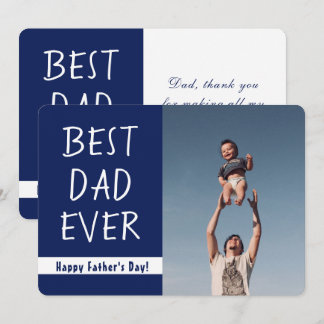 Carte De Remerciements Fête des Pères MEILLEUR PÈRE JAMAIS Photo personna