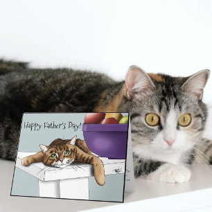 Carte De Remerciements Fête des pères Orange Tabby Chat