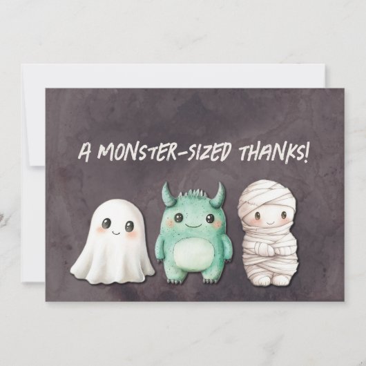 Carte De Remerciements Fête d'Halloween adorable (Devant)