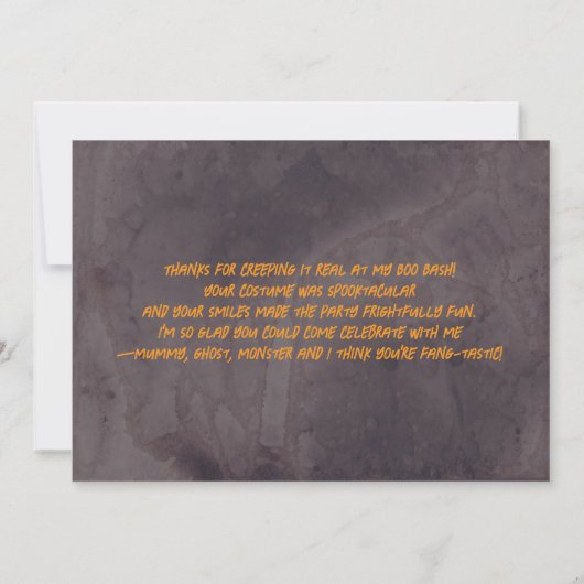Carte De Remerciements Fête d'Halloween adorable (Dos)