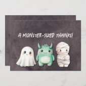 Carte De Remerciements Fête d'Halloween adorable (Devant / Derrière)