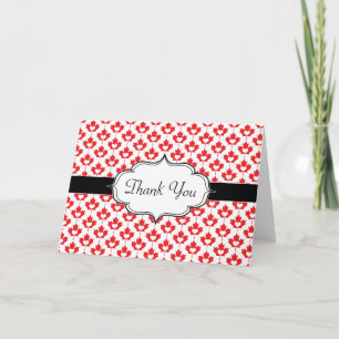 Carte De Remerciements Fête du Canada Feuille d'érable et coeur canadiens