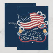 Carte De Remerciements Fête du Travail : Beaucoup de travail fait par que (Devant / Derrière)