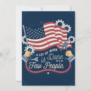 Carte De Remerciements Fête du Travail : Beaucoup de travail fait par que