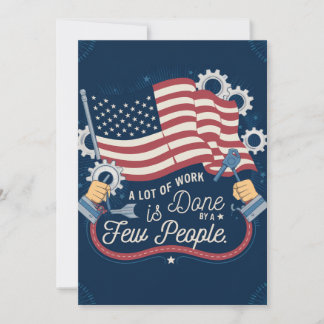 Carte De Remerciements Fête du Travail : Beaucoup de travail fait par que