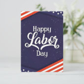 Carte De Remerciements fête du travail joyeuse avec drapeau américain (Debout devant)