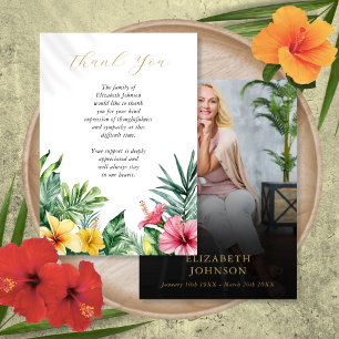 Carte De Remerciements Fête Florale Tropicale De La Vie Funéraire Photo