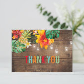 Carte De Remerciements Fête Luau (Debout devant)