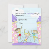 Carte De Remerciements Fête Maison Gonflable Enfants à Compléter (Devant)