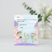 Carte De Remerciements Fête Maison Gonflable Enfants à Compléter (Debout devant)