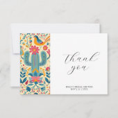 Carte De Remerciements Fête Mexicaine Florale de Mariée  (Devant)