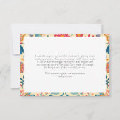 Carte De Remerciements Fête Mexicaine Florale de Mariée  (Dos)