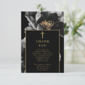 Carte De Remerciements Fête Noire Et Or De La Vie Funéraire Photo (Debout devant)